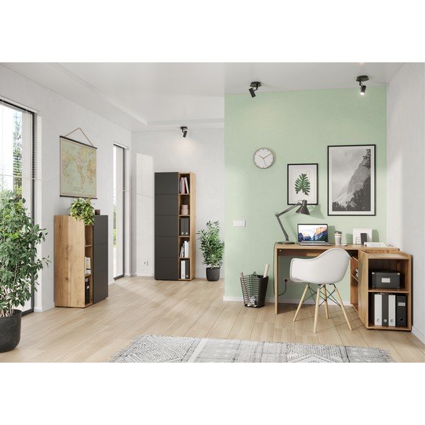 Libreria grigio scuro in rovere 62x182 cm Olvera - Germania-image-4