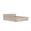 Letto matrimoniale imbottito beige con contenitore e rete inclusi 180x200 cm Voliera – Maison de Rêve