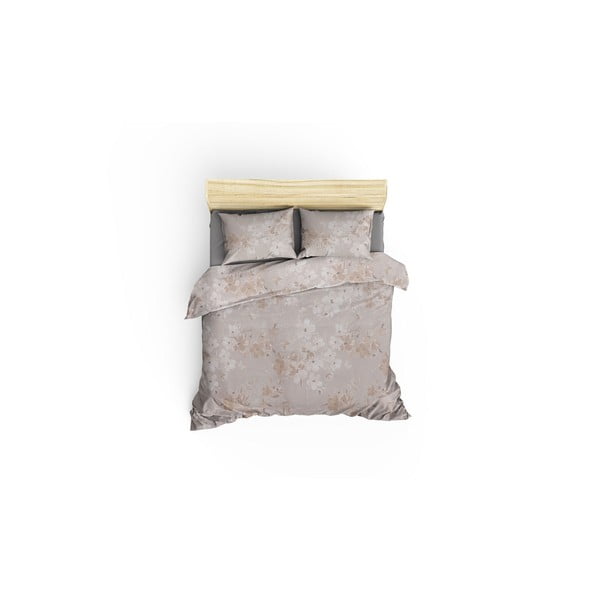 Biancheria da letto beige in cotone per letto matrimoniale/letto allungato con lenzuolo 200x220 cm Elena - Mijolnir-image-3