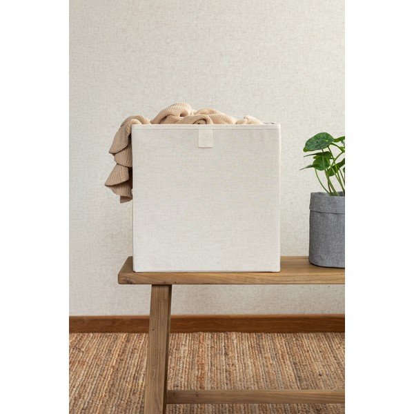 Scatola beige in tessuto 32x31,5x31,5 cm Soft Storage Cube – Bigso-image-2