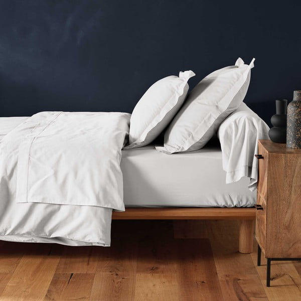 Lenzuolo bianco in cotone elasticizzato 180x200 cm Lina - douceur d'intérieur-image-1