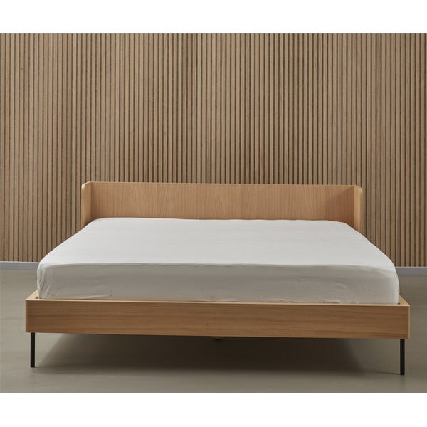 Letto matrimoniale colore naturale in rovere 160x200 cm Wrap - Bonami Selection-image-4