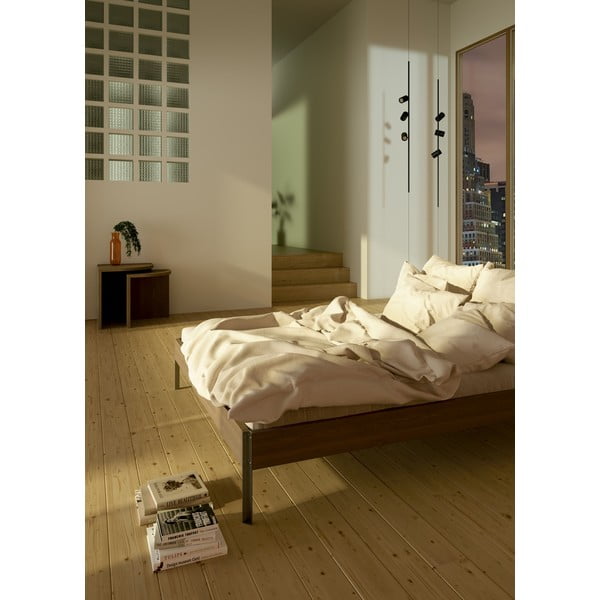 Letto matrimoniale marrone in pino massiccio con rete inclusa 160x200 cm Core – Karup Design-image-1