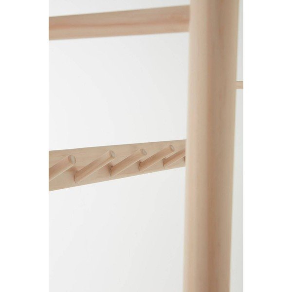 Set di mobili da ingresso colore naturale chiaro in pino massiccio 100x200x40 cm Woodley – Jotex-image-3
