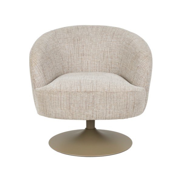Poltrona beige girevole Renate – White Label-image-2