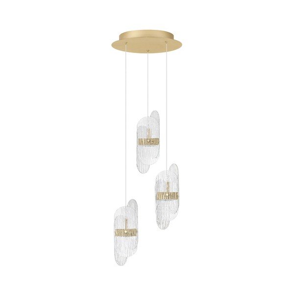 Lampadario LED color ottone in metallo con paralume in vetro con intensità regolabile ø 32 cm Lucien – Nova Luce