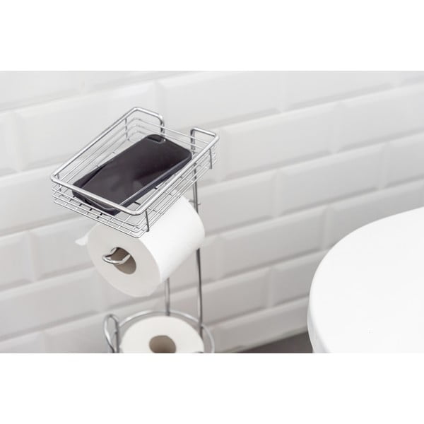 Porta carta igienica color argento lucido in acciaio cromato – Wenko-image-3