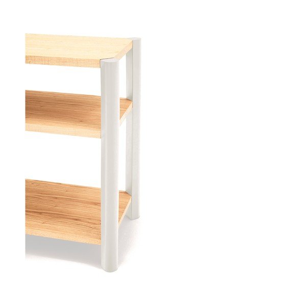 Scaffale color crema/colore naturale chiaro con effetto rovere 126x128x43 cm Bona – Teulat-image-3