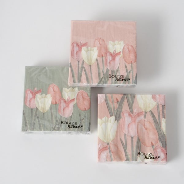 Tovaglioli di carta in set da 3 Tulipa - Boltze