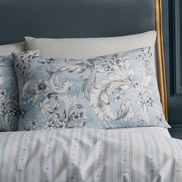 Biancheria da letto bianca/blu per letto singolo 135x200 cm Regal Floral – Catherine Lansfield-image-3