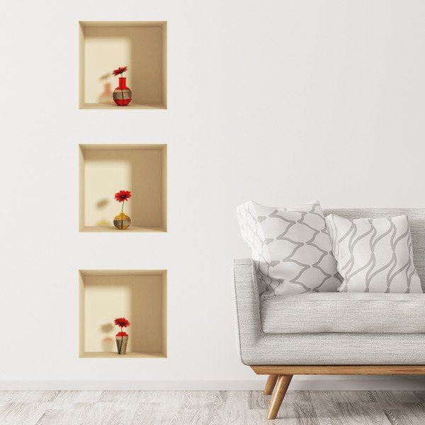 Set di 3 adesivi con gerbere effetto 3D - Ambiance-image-1