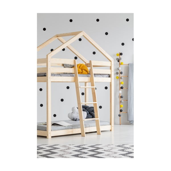 Letto a castello in legno di pino Mila DMP, 80 x 160 cm - Adeko-image-2