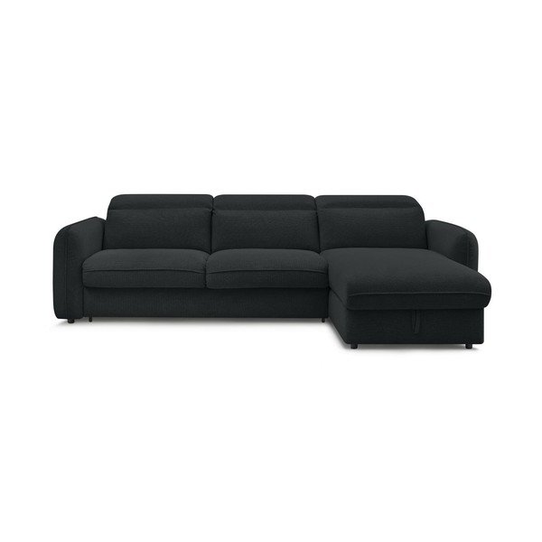 Divano angolare nero Achille – Bobochic Paris