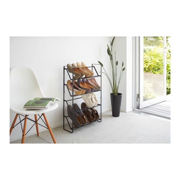 Scarpiera nera a 4 livelli Frame - YAMAZAKI-image-1