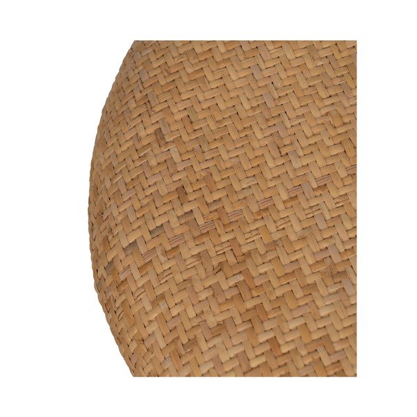 Poggiapiedi di colore naturale con rivestimento in lavorato a maglia Rattan – Ixia-image-4