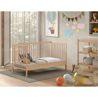 Lettino di colore naturale in pino massiccio 70x140 cm DINO – Vipack