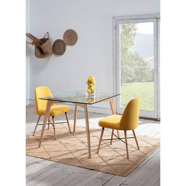 Tavolo da pranzo quadrato con gambe marroni Janis, 90 x 90 cm - Marckeric-image-3