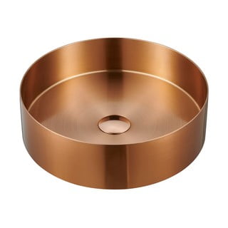 Lavabo rotondo color rame in acciaio inox ø 38 cm Aurum – Sapho
