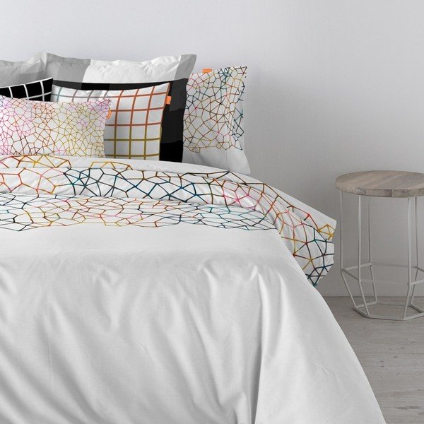 Set di 2 federe in cotone Net - Blanc-image-1