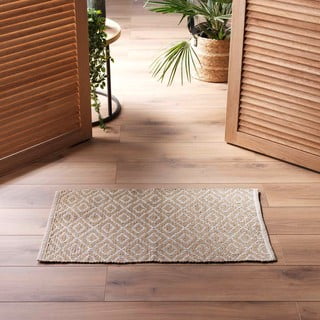 Tappeto lavabile beige 50x80 cm Lazaro - douceur d'intérieur