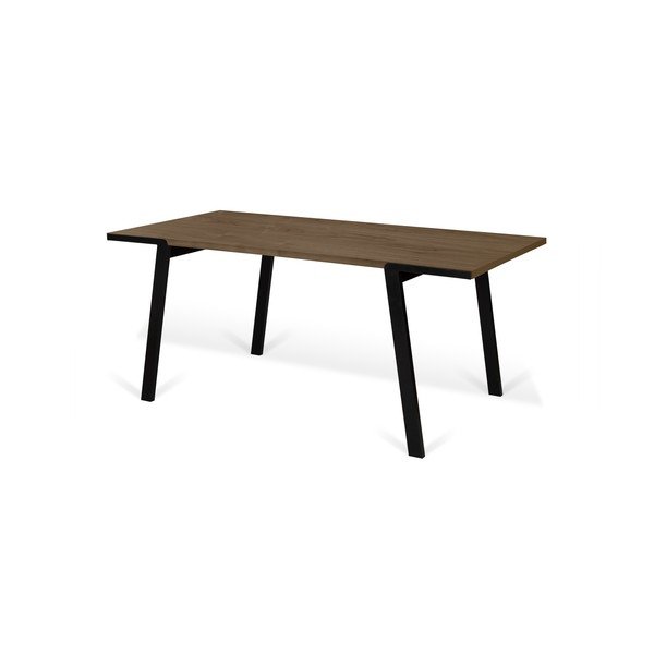Tavolo da pranzo con piano in noce e gambe nere Drift - TemaHome-image-1