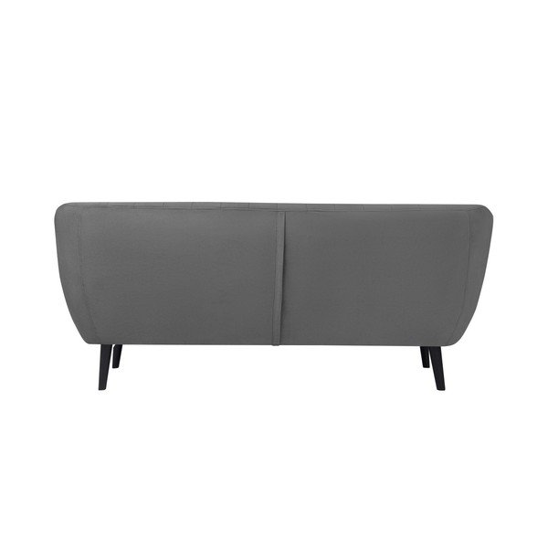 Divano grigio per tre Toscane, gambe nere - Mazzini Sofas-image-2