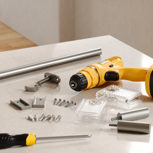 Bastone per tende color argento opaco in acciaio regolabile 107 - 305 cm Flute – Umbra-image-1