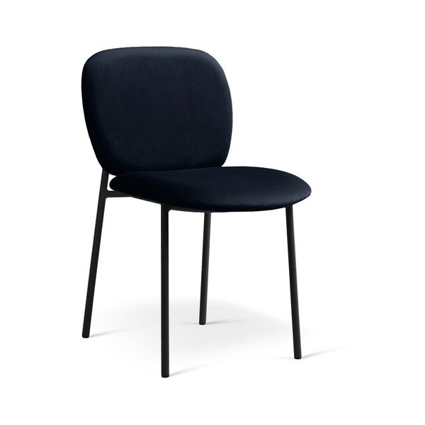 Sedia da pranzo blu scuro imbottito impilabile Caroline – Micadoni 