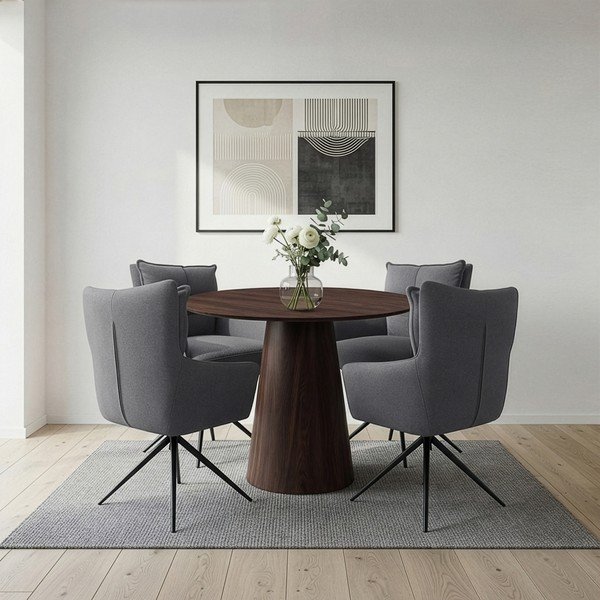 Sedie da pranzo in set color antracite in tessuto con braccioli 2 pz Jonas – Støraa-image-3