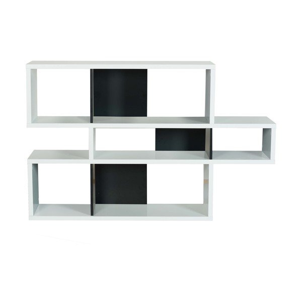 Libreria bianca con dettagli neri London Small, 156 x 100 cm - TemaHome