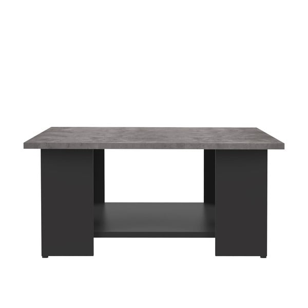 Tavolino nero con piano in cemento 67x67 cm Square - TemaHome