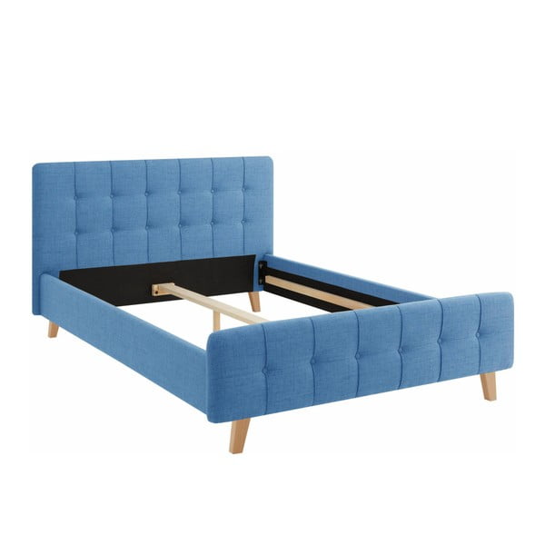 Modrá dvoulůžková postel Støraa Limbo, 140 x 200 cm