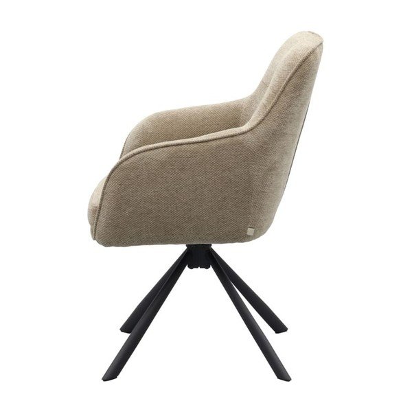 Sedia da pranzo grigio tortora imbottito con braccioli Avola – Unique Furniture-image-3
