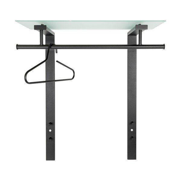 Attaccapanni da parete nero in metallo con scaffale 80 cm Dutch – Spinder Design-image-2
