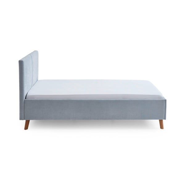 Letto matrimoniale imbottito azzurro con rete inclusa 140x200 cm Piano – Meise Möbel-image-2