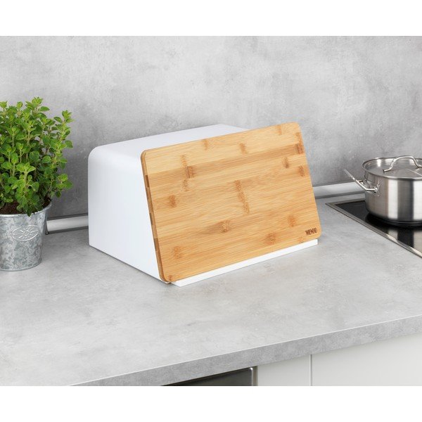 Scatola del pane bianca con coperchio in bambù Kubo - Wenko-image-4