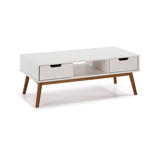 Tavolino bianco in legno di pino massiccio Baku - Marckeric-image-2