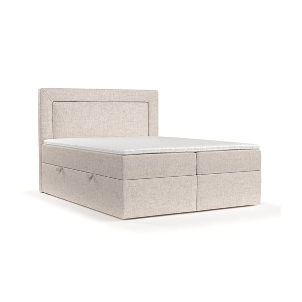 Letto boxspring beige con contenitore 160x200 cm Imagine - Maison de Rêve