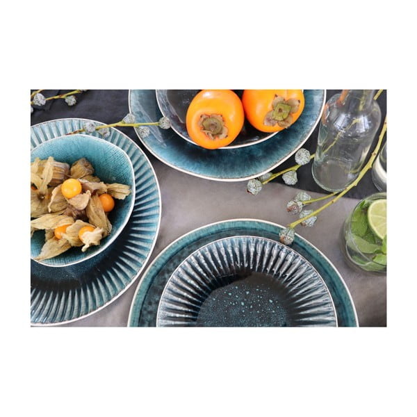 Piatto in gres blu Cerchio, ⌀ 29 cm Mustique - Kare Design-image-3