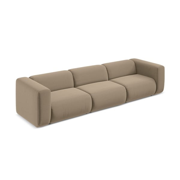 Divano beige con rivestimento in velluto 319 cm Ekahi – Makamii-image-3