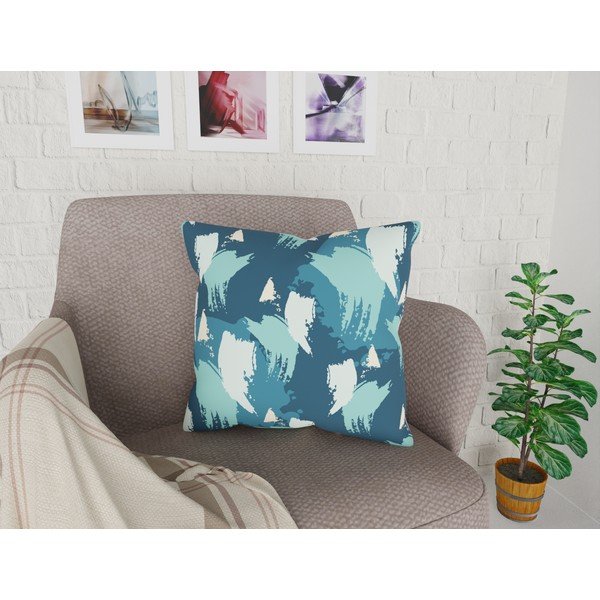 Federa blu con contenuto di cotone, 42 x 42 cm - Vitaus-image-1