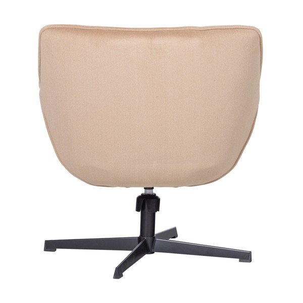 Poltrona beige girevole con rivestimento in velluto Wibo – WOOOD-image-4