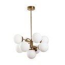 Lampadario bianco/color ottone con paralume in vetro ø 70 cm Mudoni – Opviq lights