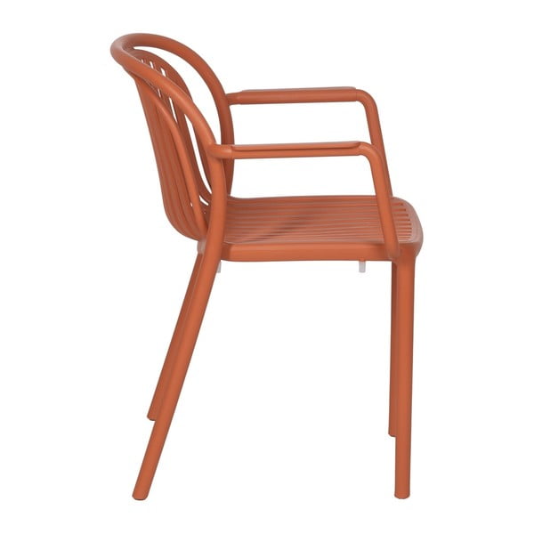 Sedia da pranzo color terracotta in plastica impilabile Alia – Ixia-image-2