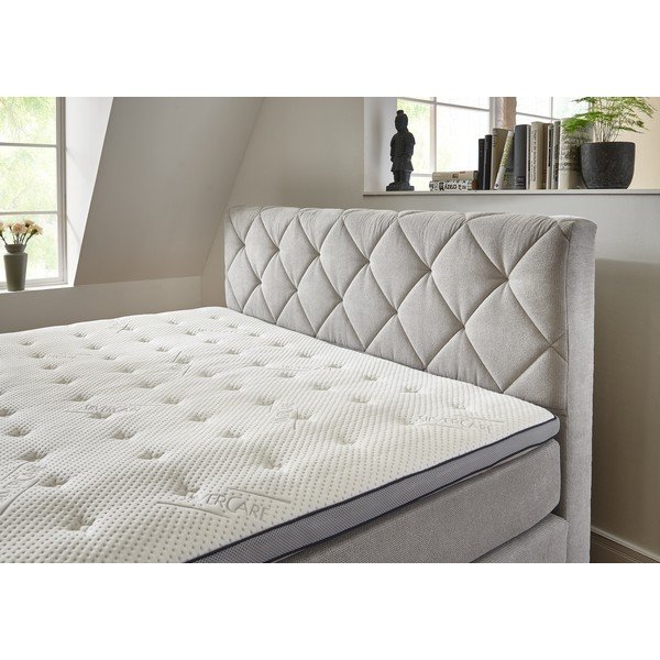 Letto boxspring grigio chiaro 180x200 cm Rockaway - Rojaplast-image-2