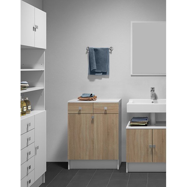 Mobile bagno basso bianco in rovere 60x82 cm Combi - TemaHome-image-1