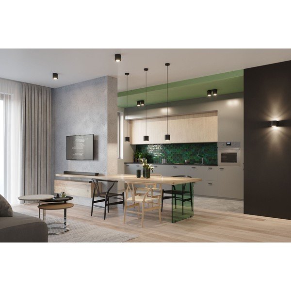 Lampada a sospensione nera Roda - Sollux-image-1