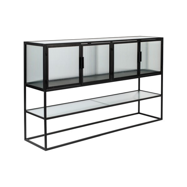 Vetrina in metallo nero 150x90 cm Boli - Dutchbone-image-2