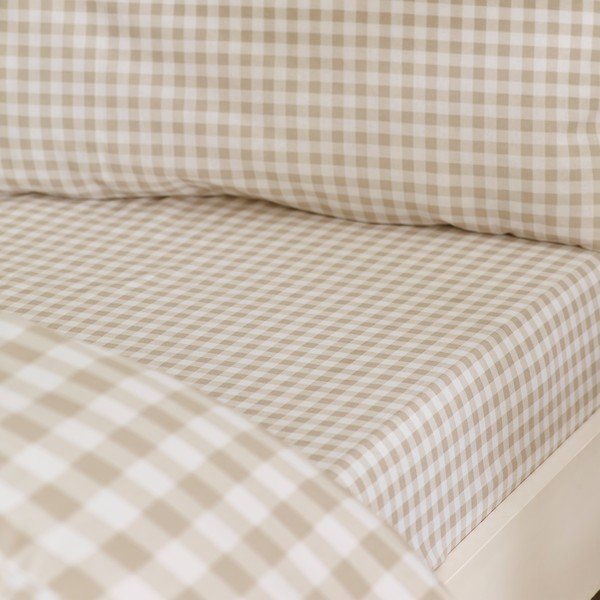 Set copripiumino e federa beige per letto singolo 135x200 cm Bamford Gingham Check – Catherine Lansfield-image-3