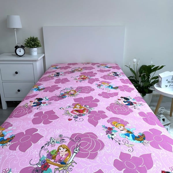 Lenzuolo con angoli per bambini rosa in cotone 90x200 cm The Pincesses "Pink" – Jerry Fabrics-image-2